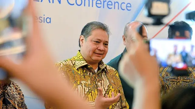 Menteri Koordinator Bidang Perekonomian Airlangga Hartarto saat menyampaikan sambutan dalam UOB Gateway to ASEAN Conference 2023 di Jakarta, Rabu (11/10 2023). (Dok Kemenko Perekonomian)