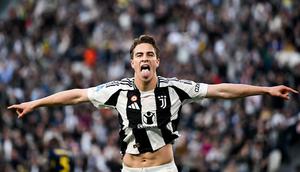 Pemain Juventus, Kenan Yildiz, merayakan golnya ke gawang Genoa di Stadion Juventus, Minggu dini hari WIB (30-3-2025). (Bola.com/juventus.com)