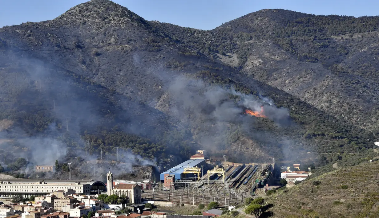 <p>Dinas pemadam kebakaran Catalan telah memerintahkan orang-orang untuk tidak meninggalkan desa Colera dan tempat perkemahan di Sant Miquel, kata dinas perlindungan sipil wilayah itu. (AFP/Raymond Roig)</p>