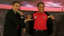 Menpora RI, Zainudin Amali dan Ketua PSSI, Mochamad Iriawan, saat launching Shopee Liga 1 di Jakarta, Senin, (24/2/2020). Sebanyak 18 klub akan memeriahkan Liga 1 yang akan berlangsung pada 29 Februari hingga 1 November 2020. (Bola.com/M Iqbal Ichsan)