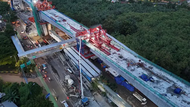 Progres Pembangunan LRT Jakarta