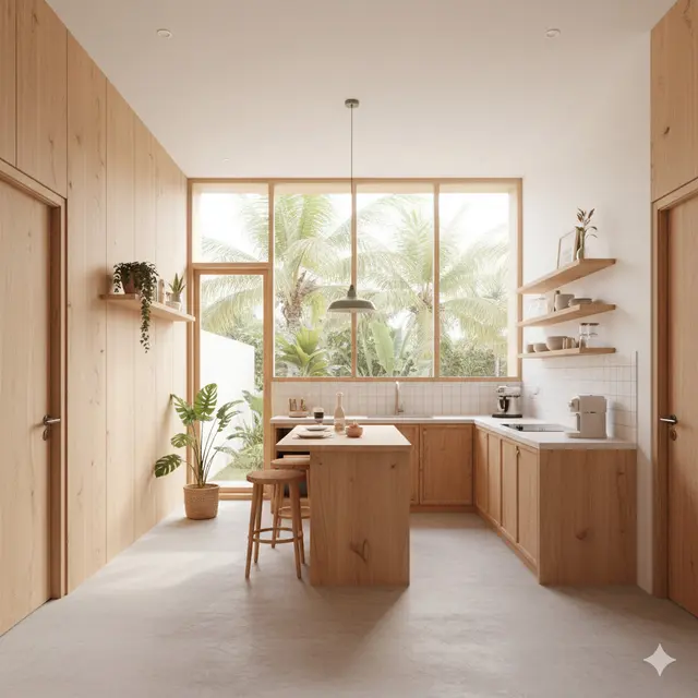 Model Dapur Kecil Terbuka Gaya Japandi
