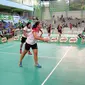 Duel semifinal ganda putri di Sirnas Milo School Competition di GOR Hassanudin (istimewa)