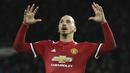 4. Zlatan Ibrahimovic (Manchester United) - 220.000 poundsterling per pekan. (AFP/Oli Scarff)