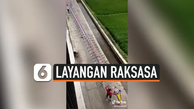 VIDEO: Detik-Detik Layangan Super Panjang diterbangkan