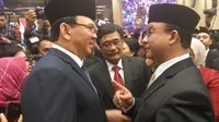 Basuki Tjahaja Purnama atau Ahok bertemu saat pelantikan anggota DPRD DKI Jakarta, Senin (26/8/2019)