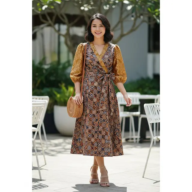 Wrap Dress + Sabuk Dapat Dilepas