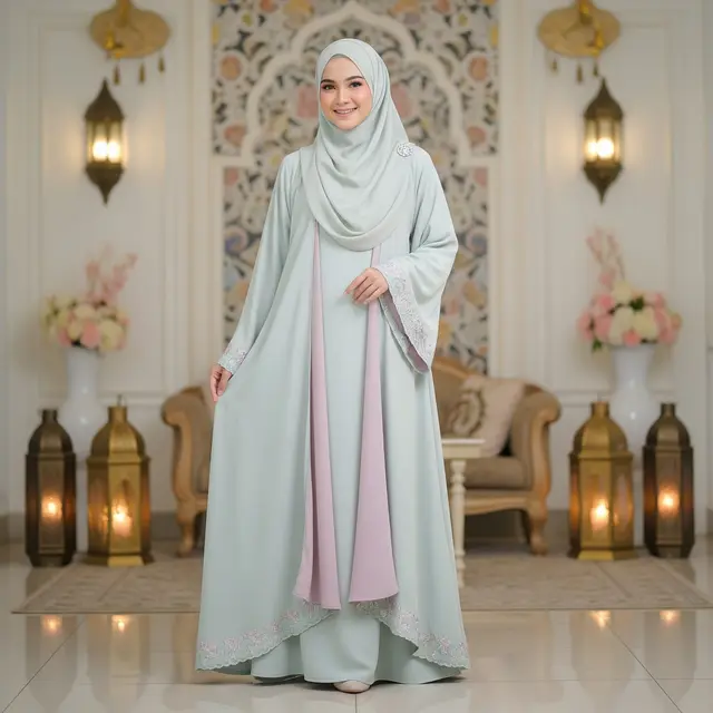 9 Model Gamis Abaya Outer 2 in 1 untuk Lebaran 2026, Tampil Modis dan Praktis
