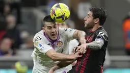 AC Milan, yang bakal merelakan takhta ke Napoli, ditahan Cremonese 1-1 di San Siro. (AP Photo/Antonio Calanni)