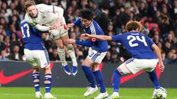 Timnas Inggris tampil dominan dalam penguasaan bola. Namun mereka kesulitan untuk mengancam gawang Jepang. (AP Photo/Kirsty Wigglesworth)