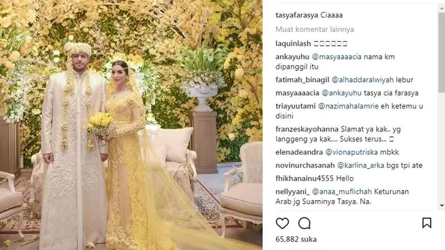 Busana adat saat pernikahan Tasya Farasya