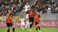 Babak kedua Wales langsung menggebrak. Menit ke-50, sundulan keras Kieffer Moore berhasil menjebol gawang Belgia. Kemenangan ini penting bagi Belgia untuk menempel ketat Belanda di papan atas Grup 4 UEFA Nations League A. (AFP/John Thys)