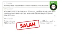 Cek Fakta Indonesia negara dengan kasus covid-19 terbanyak