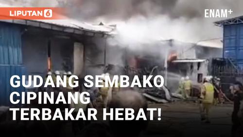 VIDEO: Gudang Sembako di Cipinang Terbakar Hebat