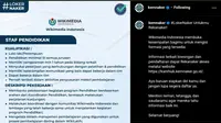 Wikimedia Indonesia yang merupakan organisasi nirlaba dan mitra lokal dari Yayasan Wikimedia (Wikimedia Foundation), bekerjasama dengan Kementerian Ketenagakerjaan (Kemnaker) membuka peluang menarik bagi Anda para lulusan S1 semua jurusan.