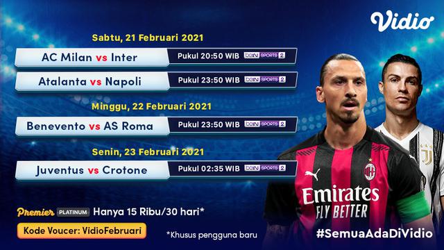 Jadwal Liga Italia Serie A pekan ke-23 di Vidio