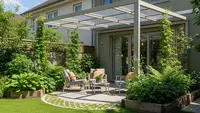 7 Inspirasi Sudut Taman Kecil dengan Pergola Baja Ringan di Belakang Rumah yang Estetik dan Sejuk