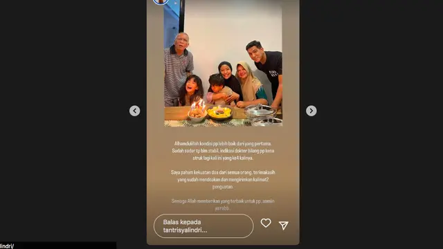 Ayah Tantri Kotak Sudah Sadarkan Diri Setelah Sempat Koma Karena Jatuh dari Tangga
