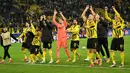 Kemenangan ini mengokohkan posisi Borussia Dortmund di puncak klasemen Liga Champions 2024/2025 dengan enam poin dari dua pertandingan dan selisih gol +9. (INA FASSBENDER/AFP)