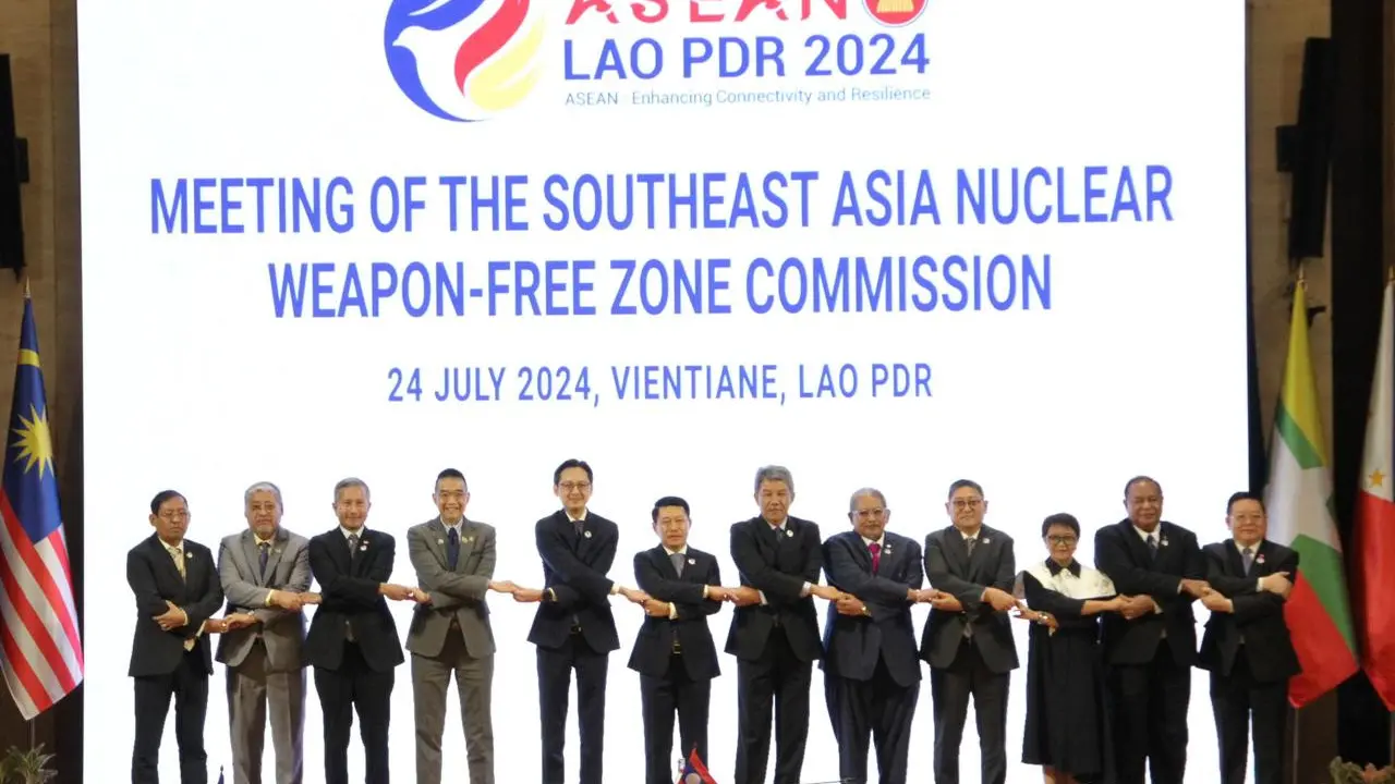 Pertemuan tingkat menteri luar negeri ASEAN "Southeast Asia Nuclear Weapon-Free Zone Commission" (SEANWFZ Commission) di Vientiane, Laos (24/7/2024). (Dok. Kemlu RI)