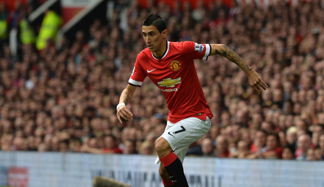 4. Angel Di Maria - Mahar besar dikeluarkan Man United demi datangkan Angel Di Maria dari Real Madrid pada tahun 2013. Harga 60 juta euro membuat penampilan Di Maria tak sesuai dan mulai dipertanyakan oleh fans United. (AFP/Paul Ellis)
