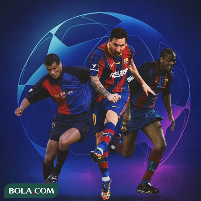 Barcelona - Rivaldo, Lionel Messi, Patrick Kluivert