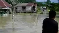 Banjir rendam ratusan rumah di Langkat, Sumatera Utara. (Liputan 6 SCTV)
