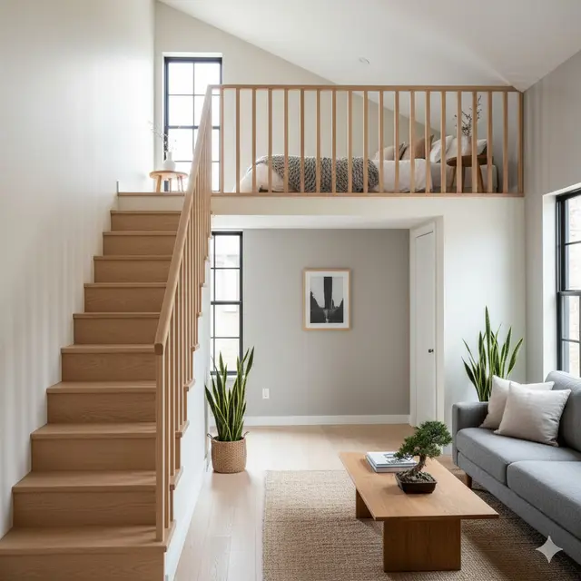 Mezzanine Kayu Minimalis Sederhana