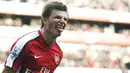 Penyerang Arsenal, Andrey Arshavin merayakan golnya ke gawang Blackburn dalam lanjutan Liga Premier di Emirates Stadium, London, 14 Maret 2009. AFP PHOTO/Glyn Kirk