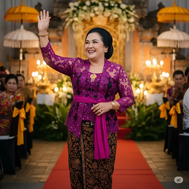 Kebaya Bali dengan Selendang Pinggang