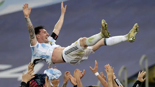 Foto Copa America: Momen Terbaik Sepanjang Copa America 2021, Lionel Messi Akhirnya Juara