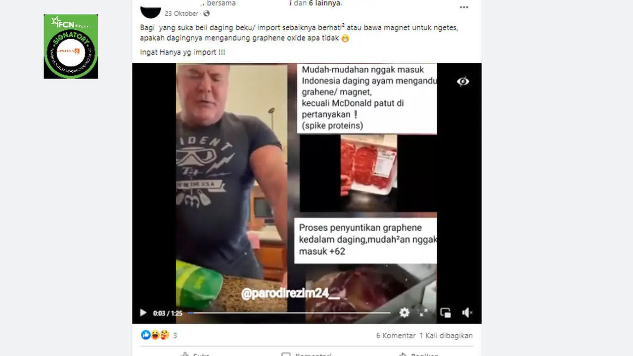 Cek Fakta Liputan6.com menelusuri klaim daging mengandung magnet