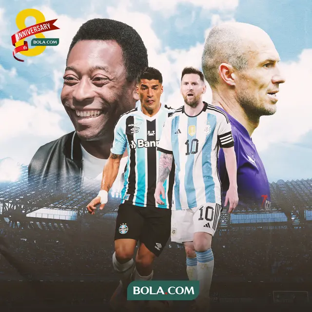 Ilustrasi - Lionel Messi, Arjen Robben, Pele, Luis Suarez