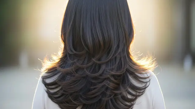 Model Rambut Wanita Panjang Layer Cut