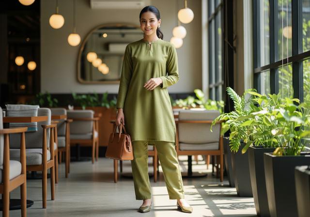 Setelan Tunik dan Celana Panjang