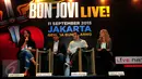 Promotor LiveNation menggelar konferensi pers di kawasan Senayan, Jakarta, Kamis (18/6/2015). Dalam preskon tersebut, Bon Jovi dipastikan akan menghibur fansnya di Indonesia pada 11 September 2015. (Liputan6.com/Faisal R Syam)