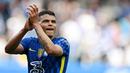 Thiago Silva yang saat ini menjadi bagian dari lini pertahanan Chelsea juga akan menghadapi mantan klubnya. Pemain asal Brasil ini dulunya adalah bek andalan AC Milan. (AFP/Justin Tallis)