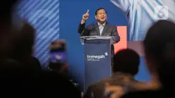 Dalam kesempatan tersebut Prabowo Subianto menyampaikan visi, misi, serta program unggulannya. (Liputan6.com/Angga Yuniar)