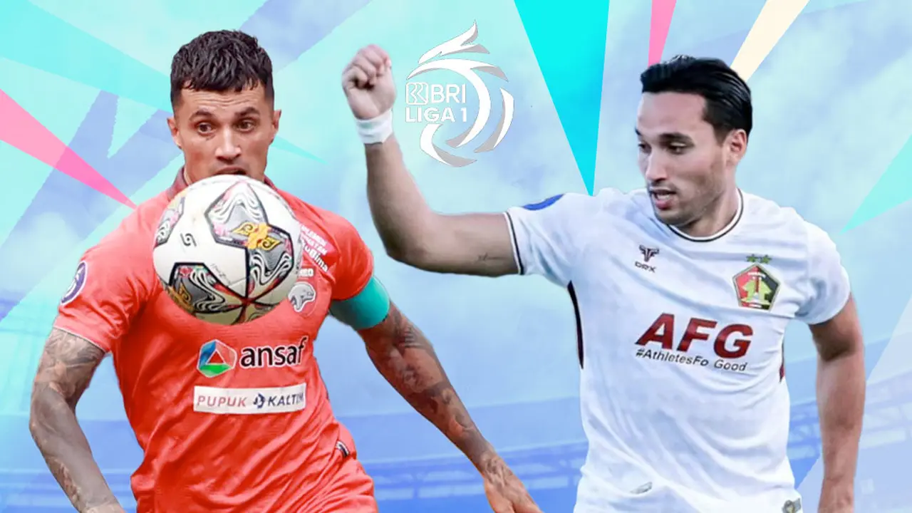 BRI Liga 1 - Borneo FC Vs Persik Kediri- Stefano Lilipaly Vs Ezra Walian