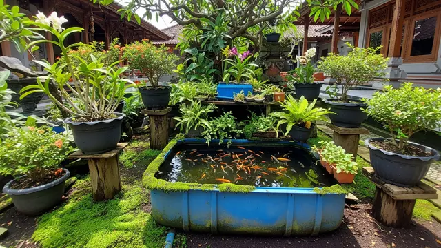 Ilustrasi Barang Bekas di Rumah yang Bisa Diubah Menjadi Kolam Ikan Produktif/Gemini AI