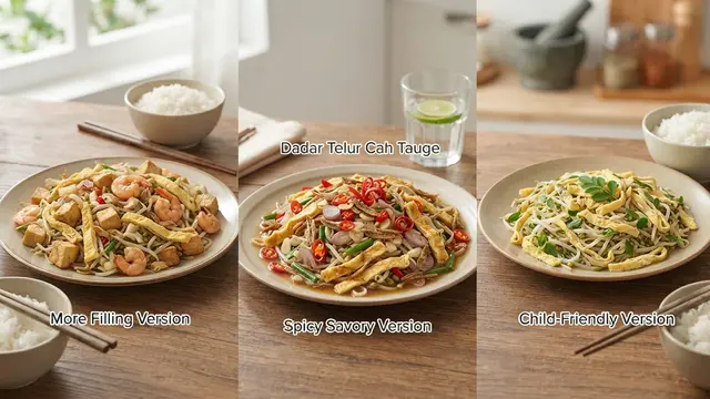 Resep Dadar Telur Cah Tauge