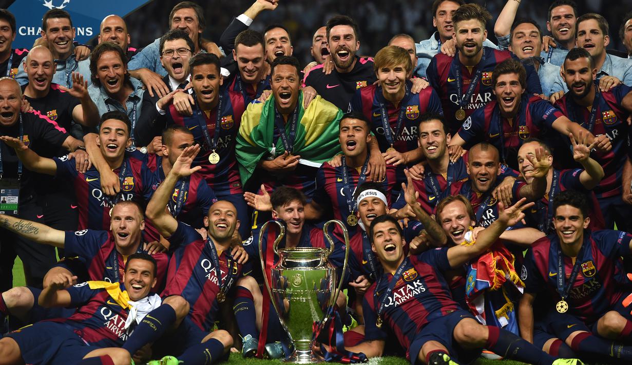 Barcelona (5 kali juara) - Barcelona menjadi klub asal Spanyol kedua yang meraih banyak juara di Liga Champions. Tahun juara: 1992, 2006, 2009, 2011, 2015. (AFP/Patrik Stollarz)