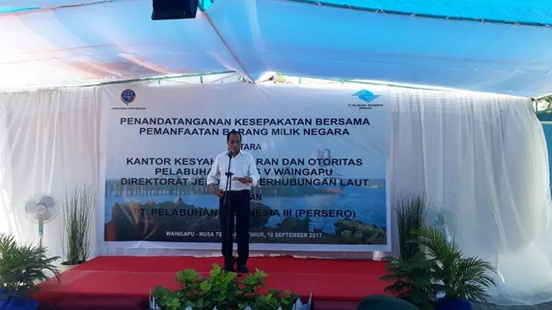 Menteri Perhubungan Budi Karya Sumadi saat melakukan kunjungan kerja ke beberapa wilayah di NTT dan NTB. (Liputan6.com/Ilyas Istianur P)