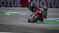 Pembalap Ducati, Andrea Dovizioso beraksi pada MotoGP Belanda 2018 di Sirkuit Assen. (Twitter/Ducati Motor)