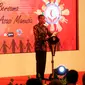 Presiden Jokowi memberikan sambutan saat peringatan ke-69 Hari HAM Sedunia di The Sunan Hotel Solo, Minggu (10/12/2017). (Ari Purnomo/JawaPos.com)