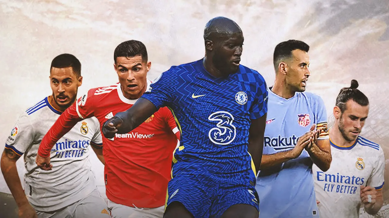 Ilustrasi - Eden Hazard, Cristiano Ronaldo, Romelu Lukaku, Sergio Busquets, Gareth Bale