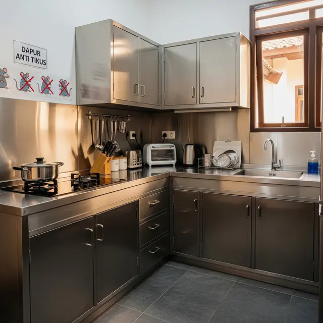 Desain Dapur Kecil yang Tidak Disukai Tikus (AI)