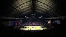 Suasana pertandingan basket NBL Championship Series antara Satria Muda Bitama melawan Aspac di Hall Basket Gelora Bung Karno, Senayan, Jakarta. Senin (4/5). Satria Muda Britama menang dengan skor 59-53 dalam pertandingan tersebut. (bola.com/Arief Bagus)