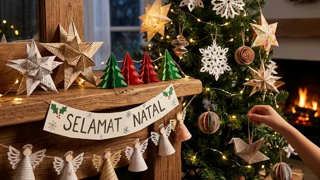 Hiasan Natal dari Kertas (AI Generated)