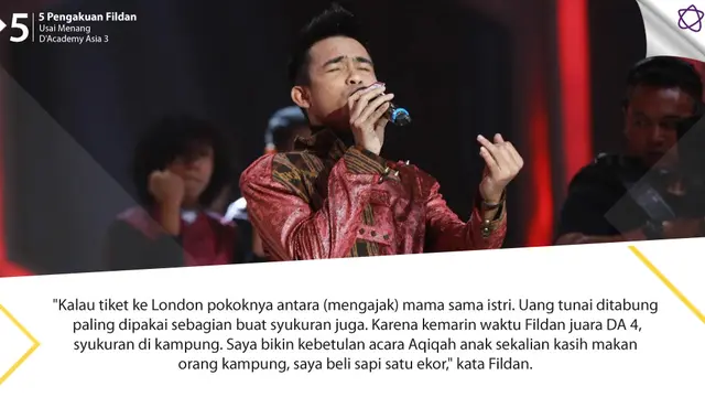 [Bintang] 5 Pengakuan Fildan Usai Menang D'Academy Asia 3